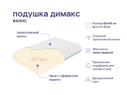 Одеяло Димакс Овечья шерсть всесезонное + подушка Димакс Базис + подушка Димакс Базис Макси 1473